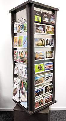postcard floor stand